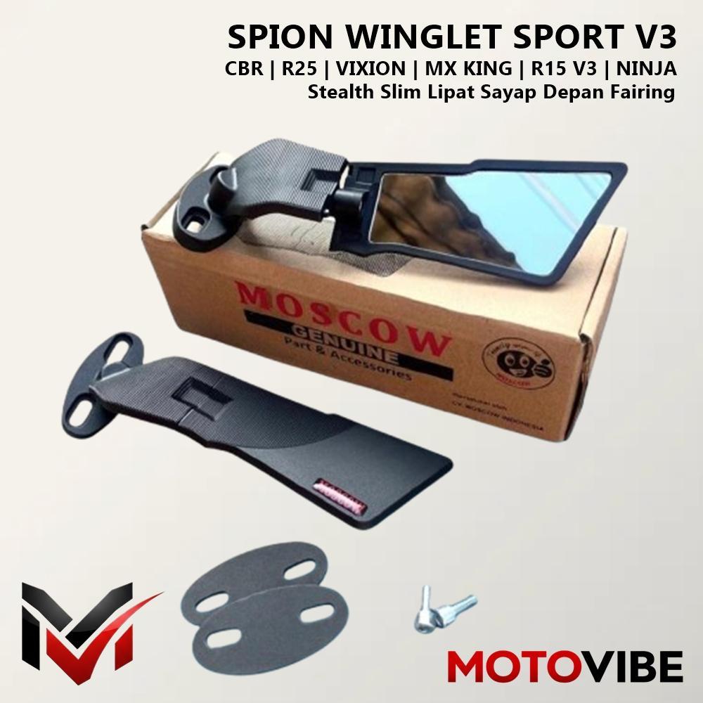SPION WINGLET SPORT V3 STEALTH SLIM LIPAT SAYAP DEPAN FAIRING CBR R25 VIXION MX King R15 V3 NINJA