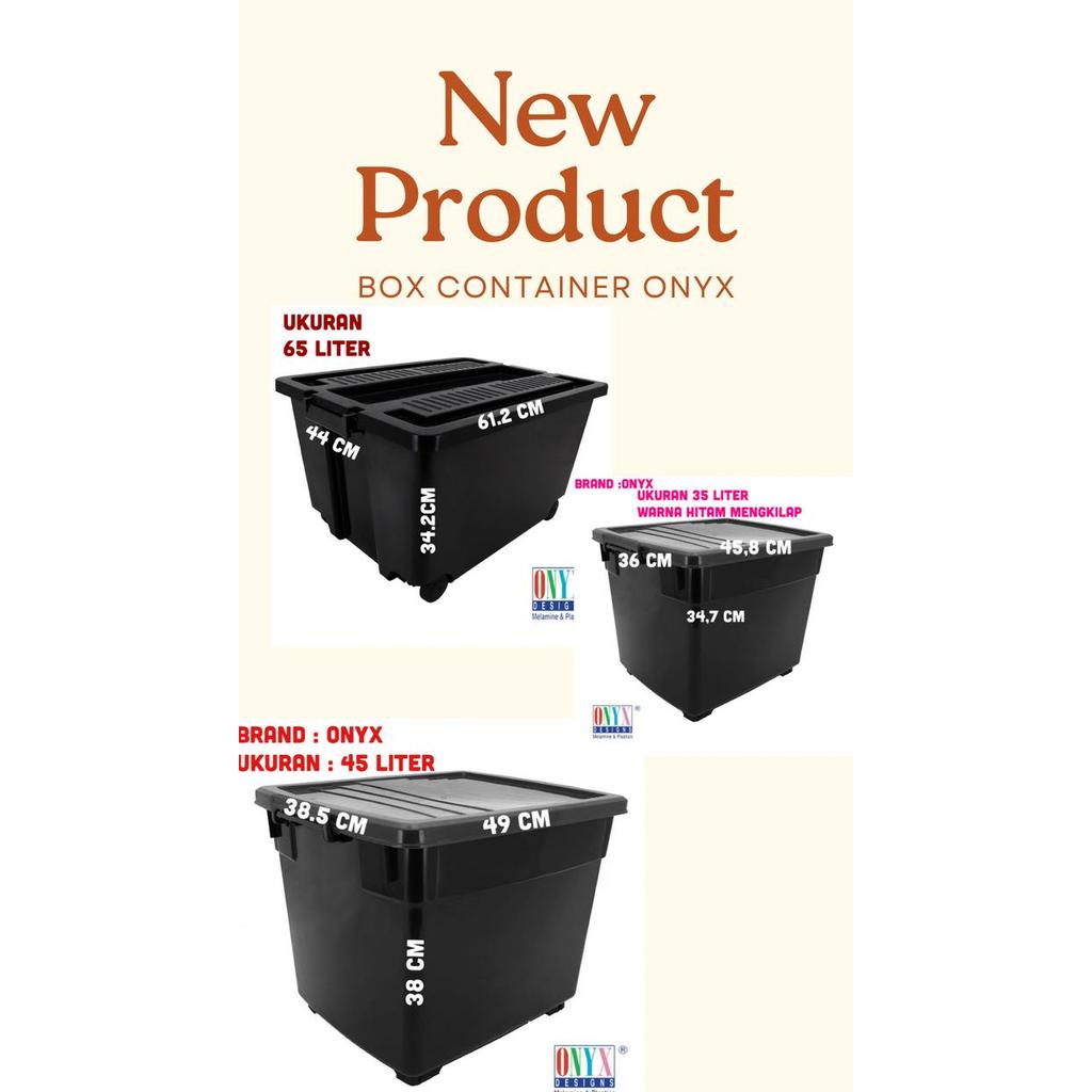 Box container Hitam Onyx 65 liter box onyx 45 liter container box 35 l - 35 Liter, paking bubble