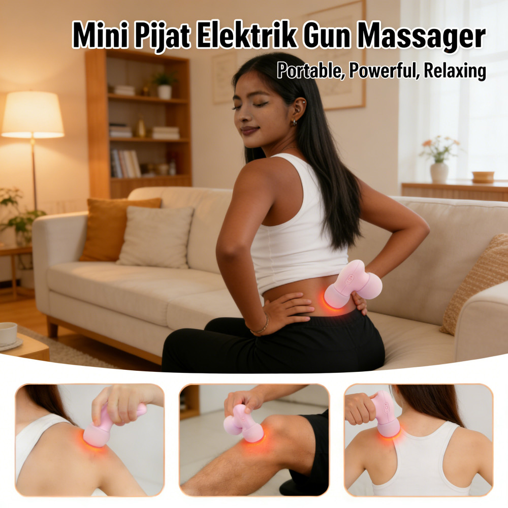Pijat Alat Elektrik Otot Getar / Mini Alat Pijat Terapi Relaksasi / Gun Elektrik Alat Pijat
