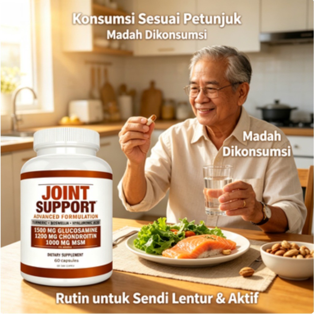 Joint Support Glucosamine 1500mg Chondroitin 1200mg MSM 60 Kapsul LY41432
