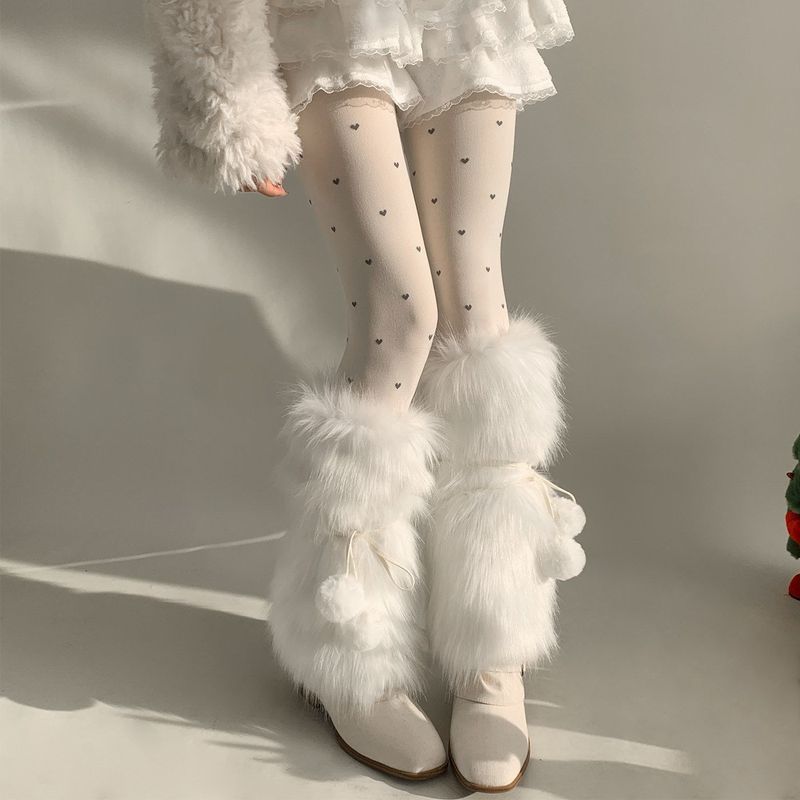 [Beruang kutub] Pantyhose Putih Baru untuk Wanita, Pantyhose Hangat Berlapis, Pantyhose Sutra Putih 