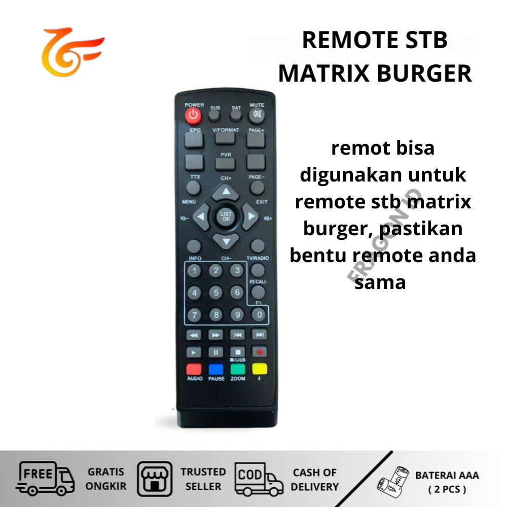 ERAGON | Remote STB MATRIX BURGER  LQUALITY REMOTE MATRIX KUNING