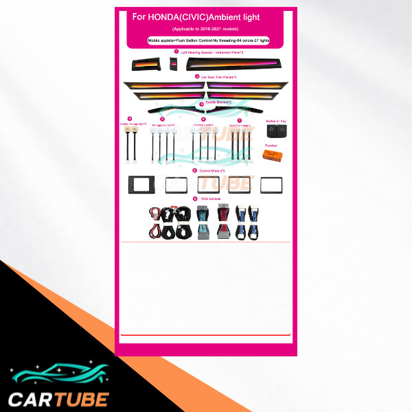 LAMPU INTERIOR AMBIENT LIGHT RGB HONDA CIVIC