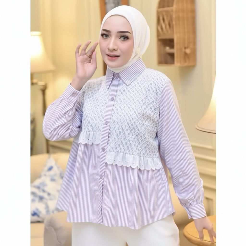 GADABUY_0916 BAJU KEMEJA BLOSE LENGAN PANJANG /MIX BRUKAT PREMIUN FHASION WANITA