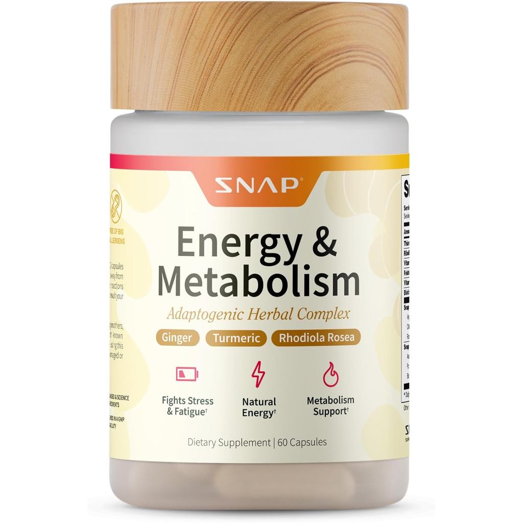 SnapSupplementsEnergy&MetabolismHerbalComplexforFatigue,StressRelief,EnergyBooster&BetterMood,Energy
