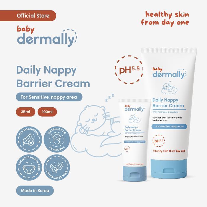 Dermally Daily Nappy Barrier Cream - Krim pelindung area popok bayi untuk cegah ruam popok & iritasi