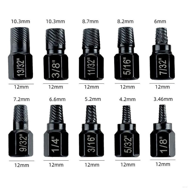 D0AC Screw Extractor Set Hexagonal Head Easy Out Bolt Extractor Screw Extractor Set