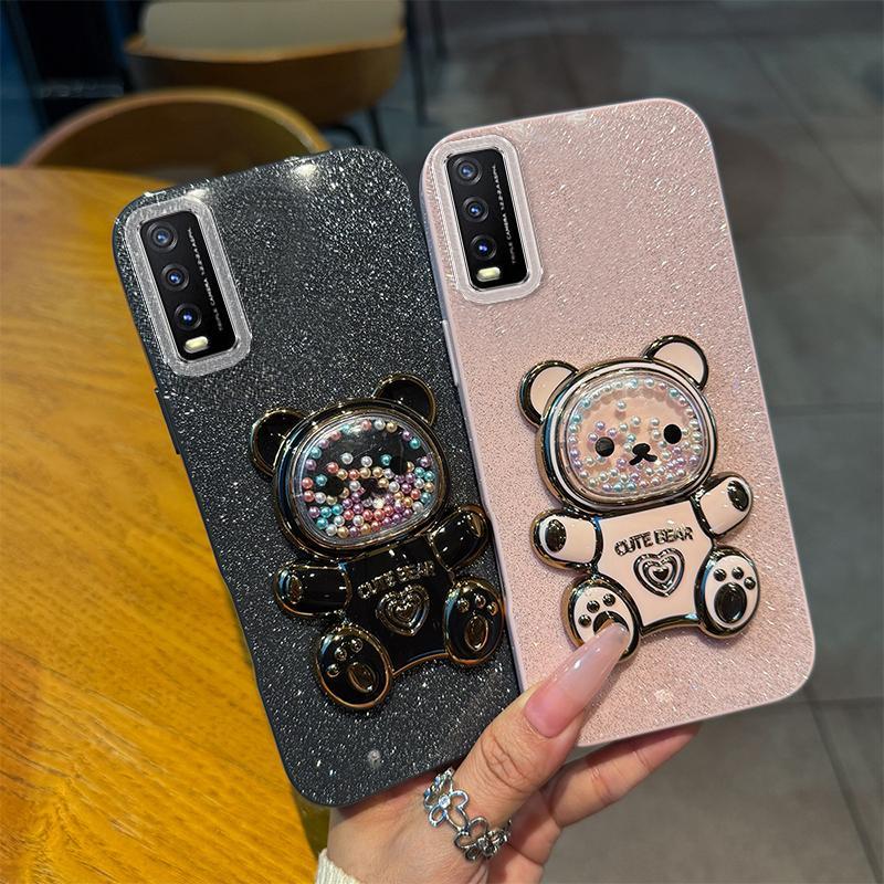 Soft Silikon Case Hp Untuk VIVO Y12s Casing Softcase Untuk VivoY12S V2026 V2033 V2042 Glitter Dengan
