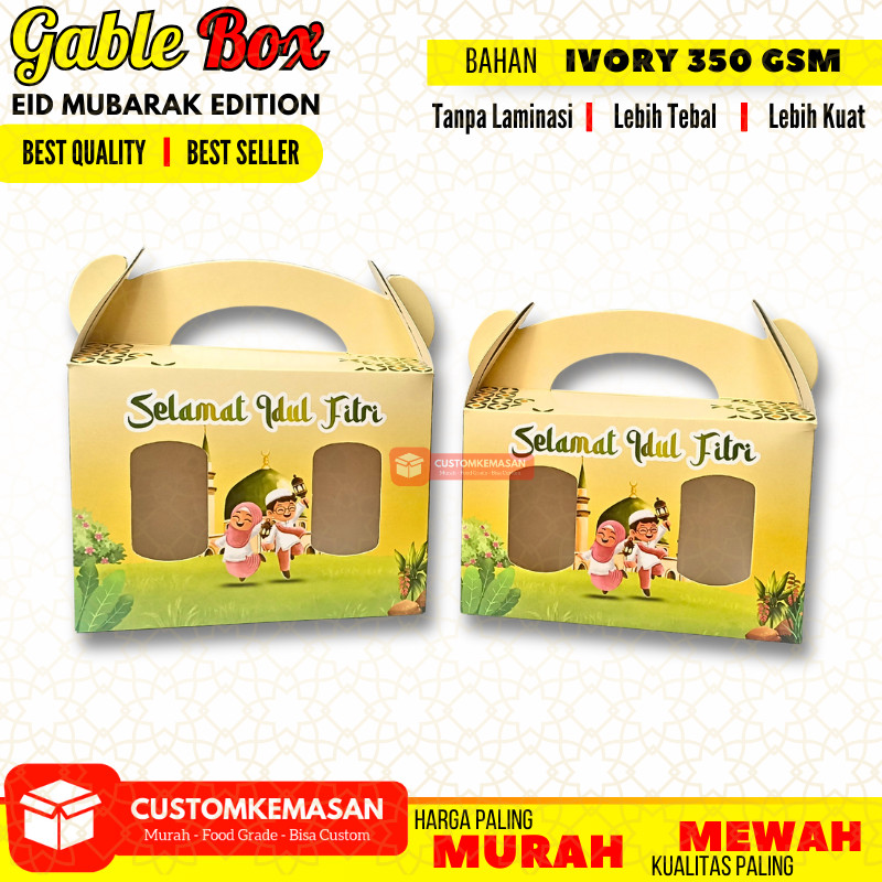Gable Box Toples bahan Ivory / Gable Box Eid Mubarak Edition / Gable Box Toples Tabung / Gable Box E