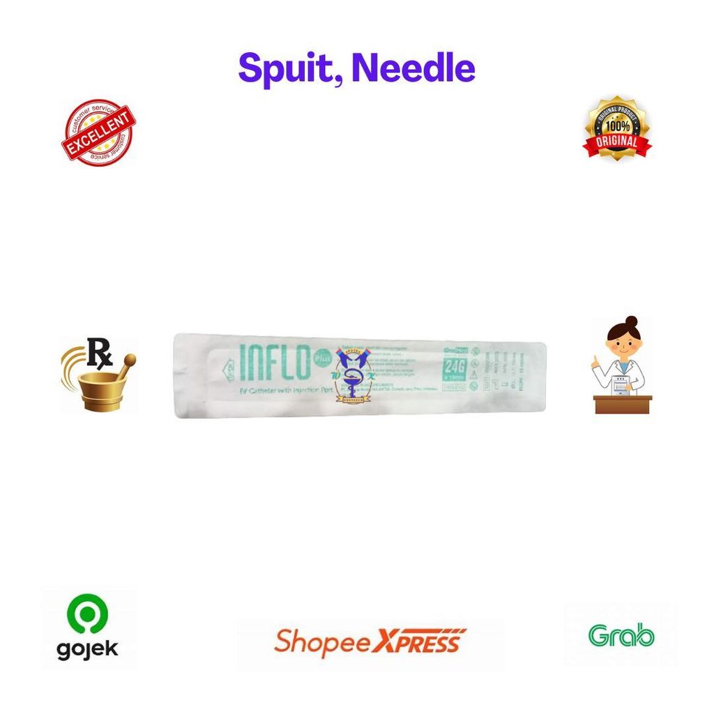 ONEMED IV CATHETER INFLO WITH INJECTION PORT 24G X 19MM (Bgv)