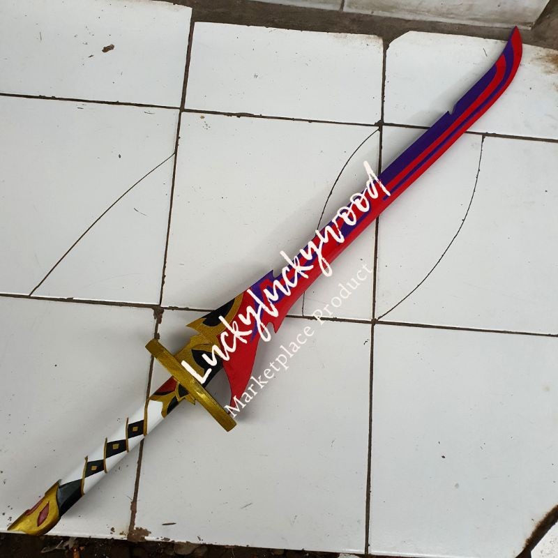 Mainan pedang kayu Kagotsurube isshin kasuha anime cosplay genshin impact