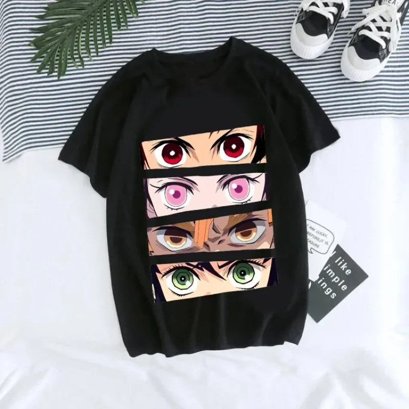 Kaos Anime Pria "Demon Slayer - Tanjiro Kamado" - Desain Grafis Khas Kimetsu no Yaiba, Gaya Harajuku