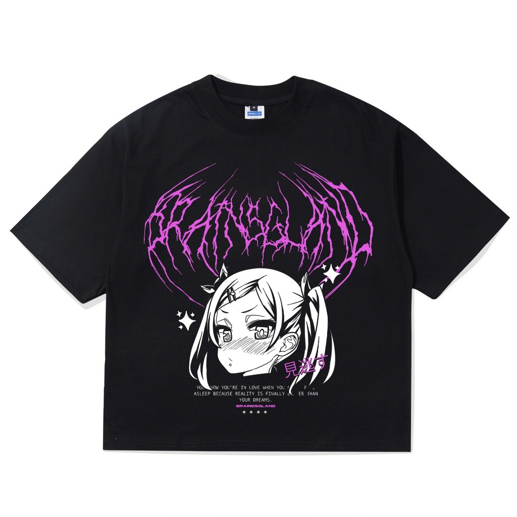 T-Shirt | Unisex | Oversize | Waifu| Black | Brainsgland
