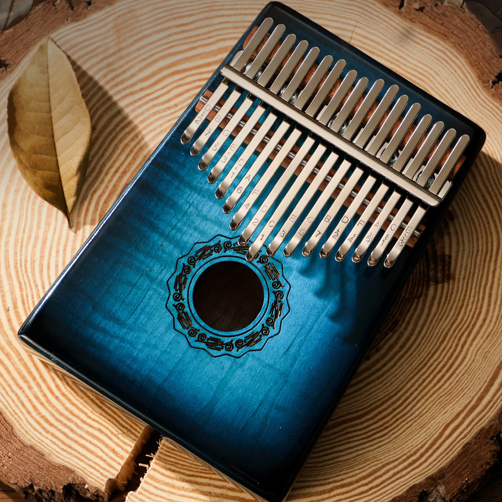 Hluru 17 Key Professional Rosewood Kalimba Resonator Gradient Thumb Piano Maple Finger Piano Box Mbi