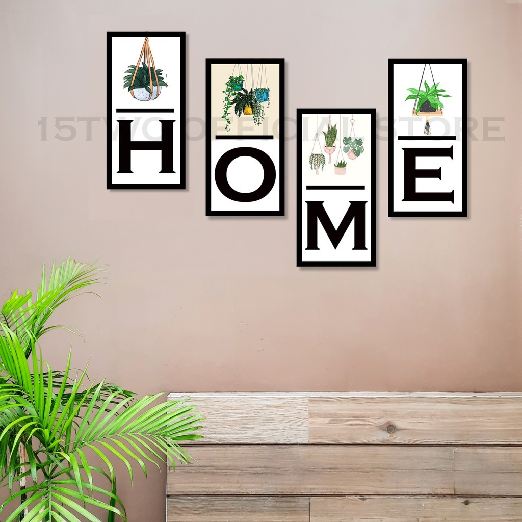 Hiasan Dinding Ruang Tamu 1 SET HOME 15x30 cm Dekorasi Dinding Kamar, Pajangan Dinding Ruangan Rumah