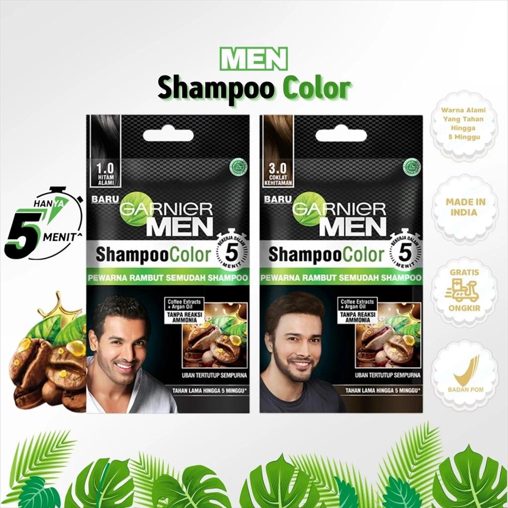 GARNIER Men Shampoo Hair Color Sachet / Pewarna Rambut Pria