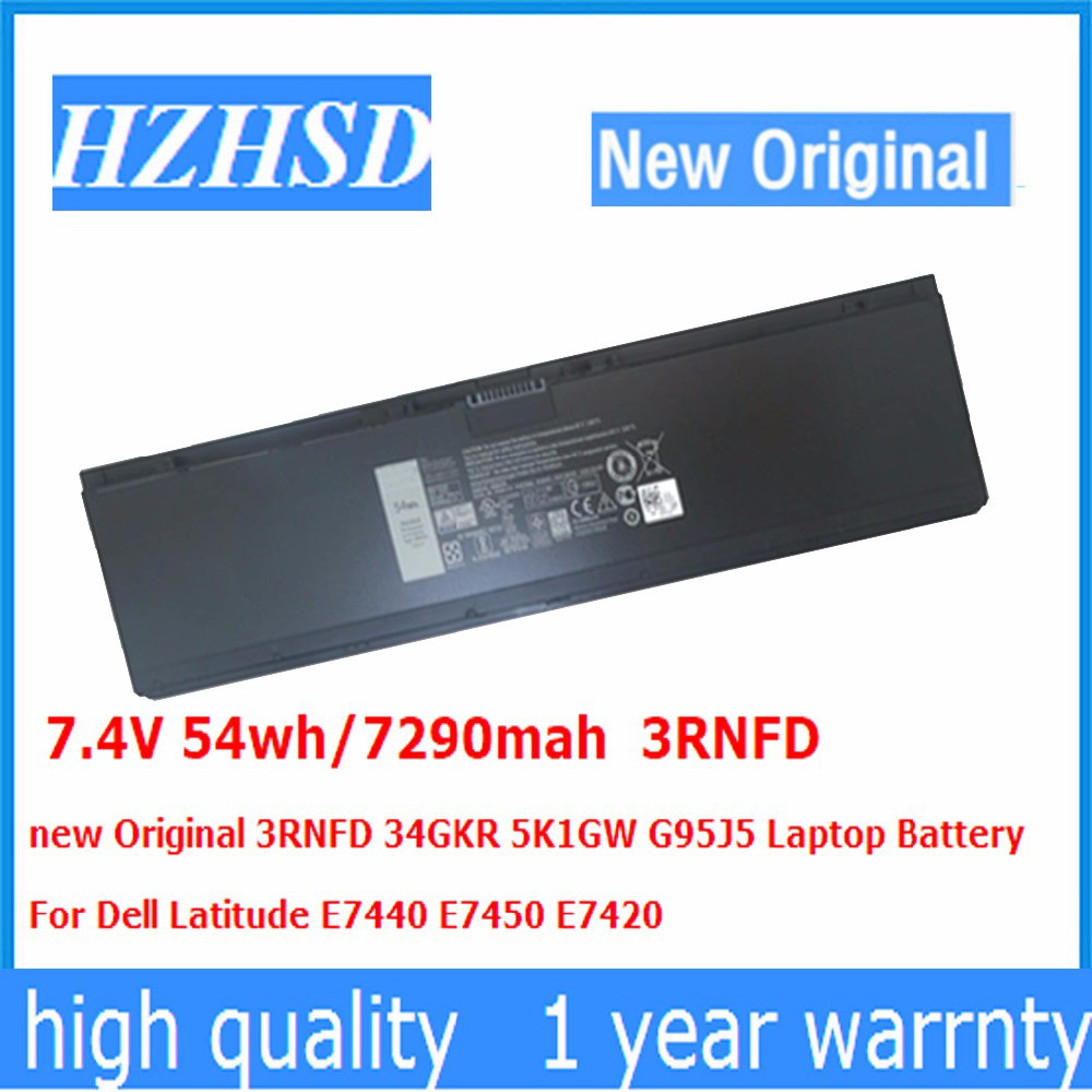 7.4V 54wh/7290mah 3RNFD Original 34GKR 5K1GW G95J5 Laptop Battery  For Dell Latitude E7440 E7450 E74