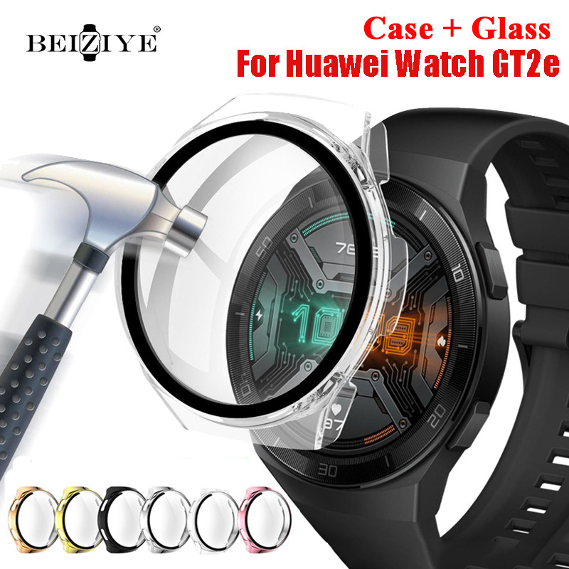 Tempered Glass+Case For Huawei Watch GT2e Screen Protector Bumper Cover Frame for Huawei Watch Gt2e 
