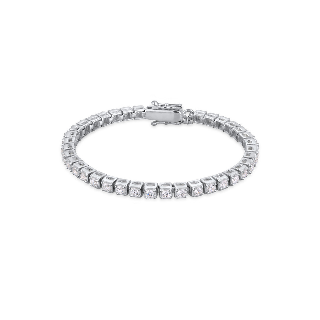 KUZZOI Gelang Perhiasan Perak 925 Pria Zirconia