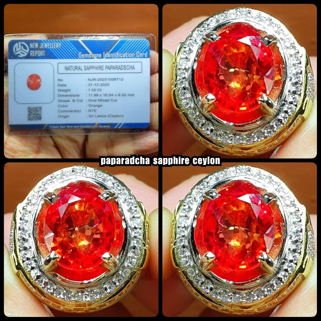 natural permata orange sapphire paparadcha ceylon jumbo
