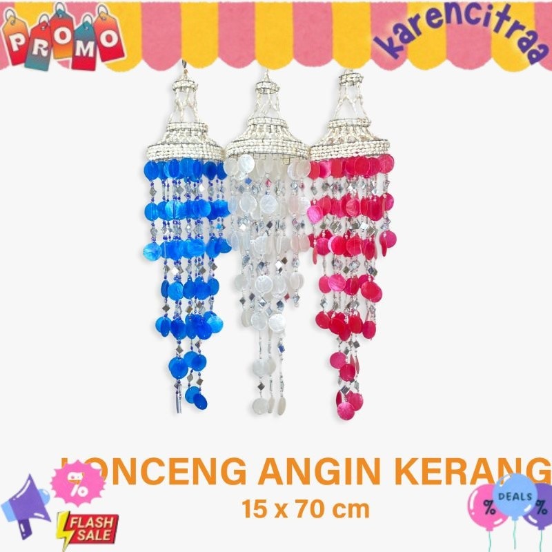 Lonceng Angin Kerang - Wind Chime - Kerang Gantungan - Kerang Kap Lampu - Kerang Dekorasi - Kerang S