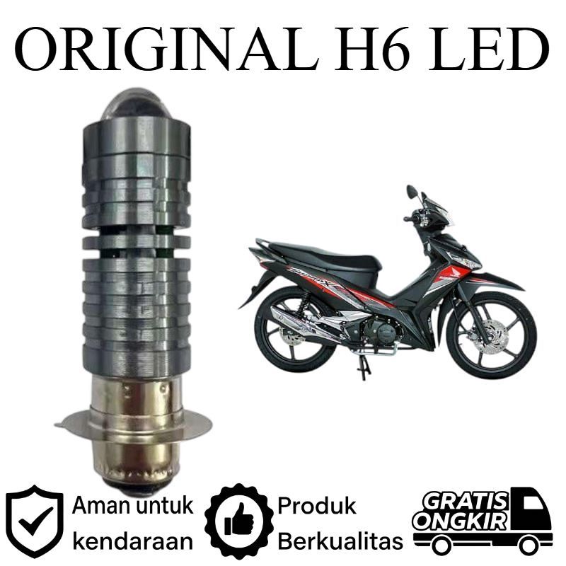 ORIGINAL 1pcs Lampu depan LED H6 Laser motor Honda Supra X 125 Lie Cheng