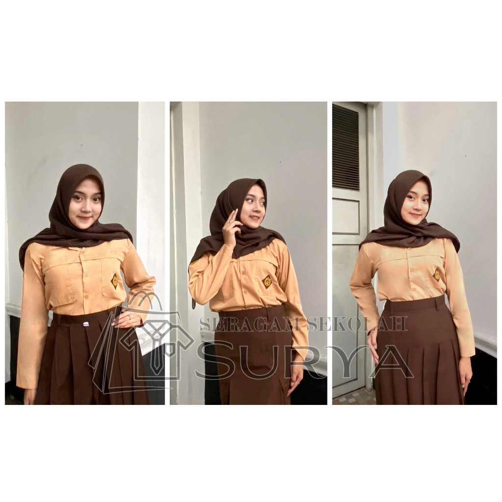 Baju pramuka penggalang cewek SD kelas 4-6/atas perempuan,penggalang (khusus cewek) - Baju pramuka p