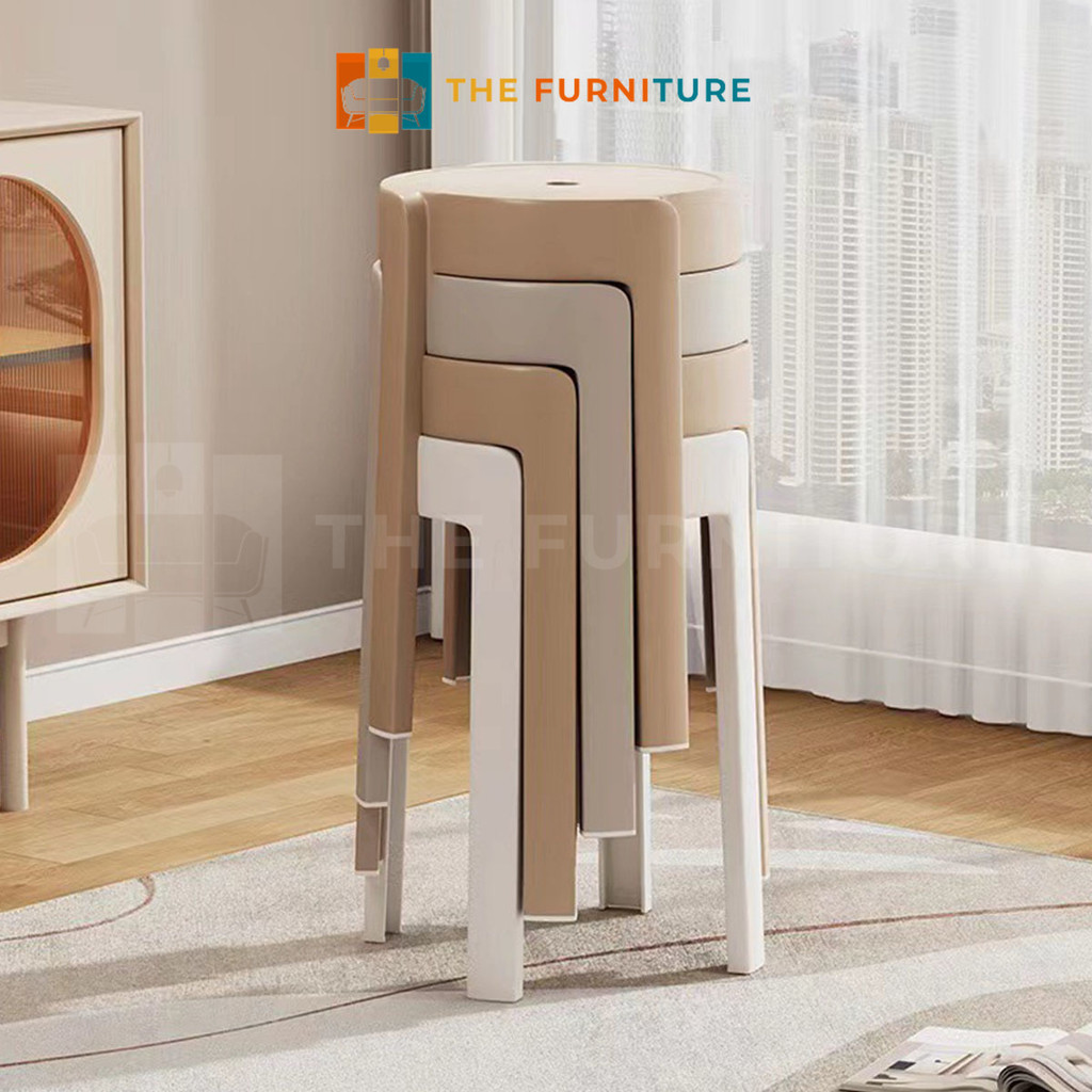 The Furniture- Kursi Makan / Kursi Plastik / Kursi Bulat Minimalis / Kursi Plastik / Kursi Makan Min