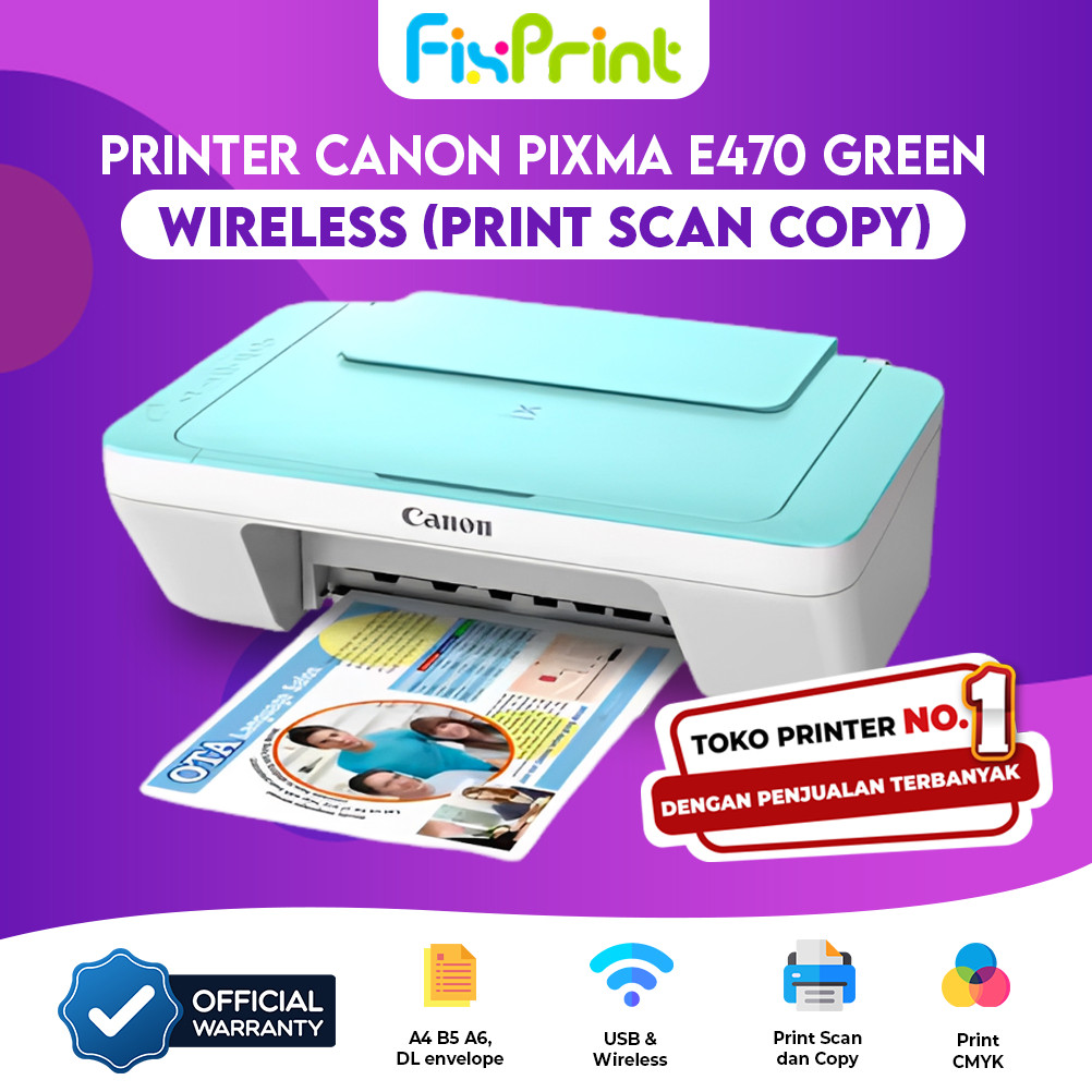 Printer Canon Pixma Black / Green / MG2570S / E410 HP Deskjet 2875 2876 2337 2336 2335 2775 2776 AIO