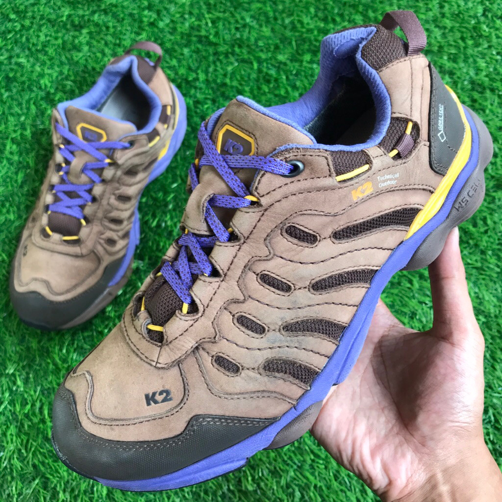 Sepatu Gunung K2 Leather Goretex Technical Outdoors shoes ukuran 40,5 Tangan Ke-2