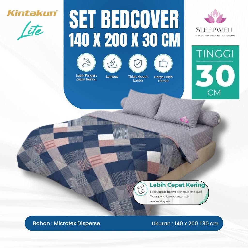 Kintakun Lite Set Bedcover + Sprei 140x200 Tinggi 30 Cm - Anti Geser SLEEPWELL