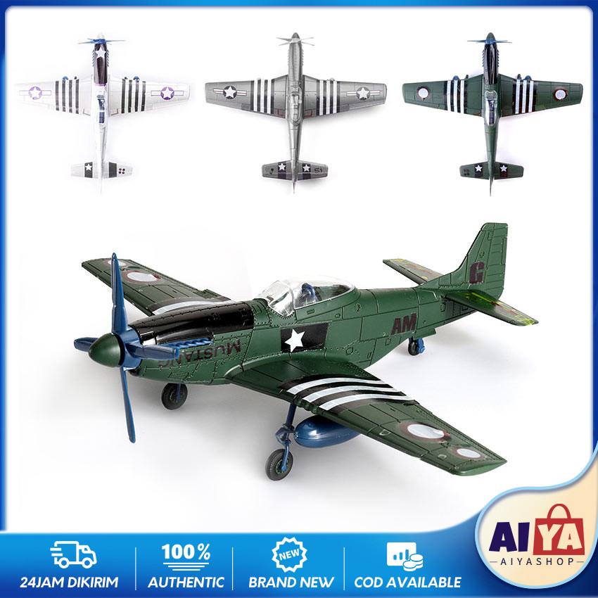 Model Kit American Mustang Skala 1:48 P-51 Single Seat Fighter / Mainan Pesawat Tempur / Aircraf Min