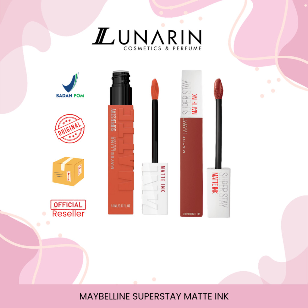 LUNARIN COSMETICS | Lipstik Matte Maybelline Superstay Matte Ink dengan Warna Intens dan Tahan Lama