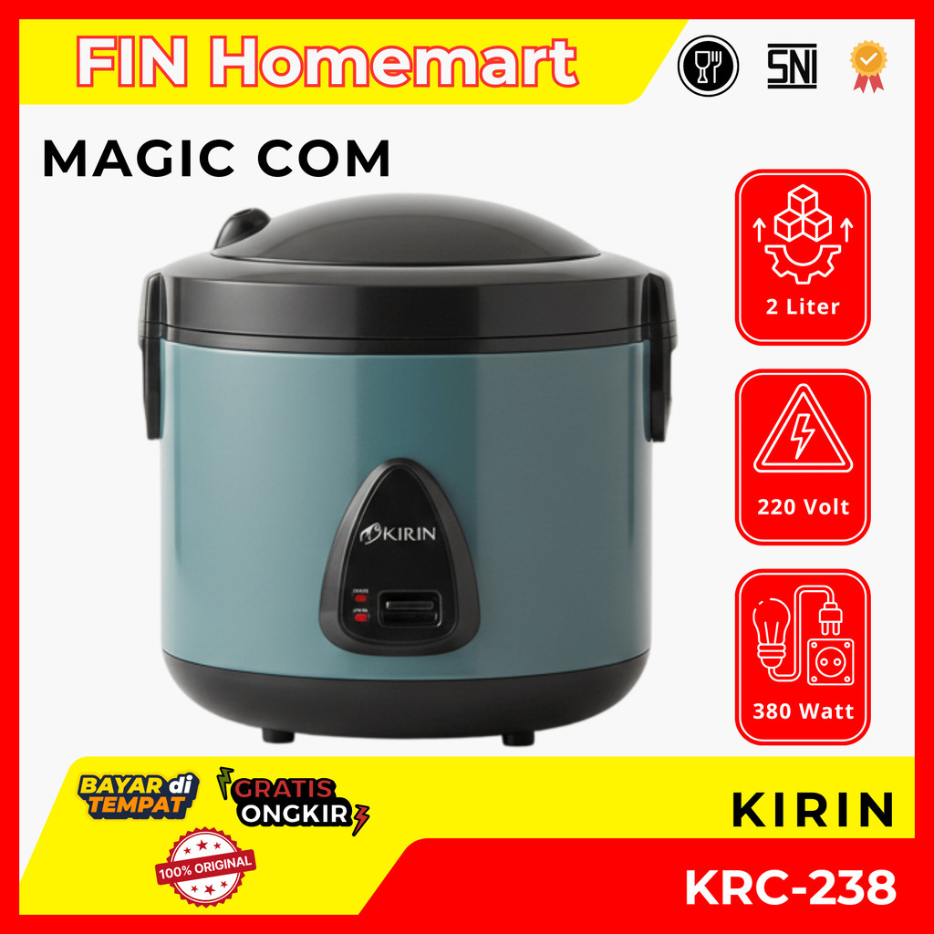 Kirin Magic Com 2L KRC-238 Rice Cooker 3in1 Ceramic Coating