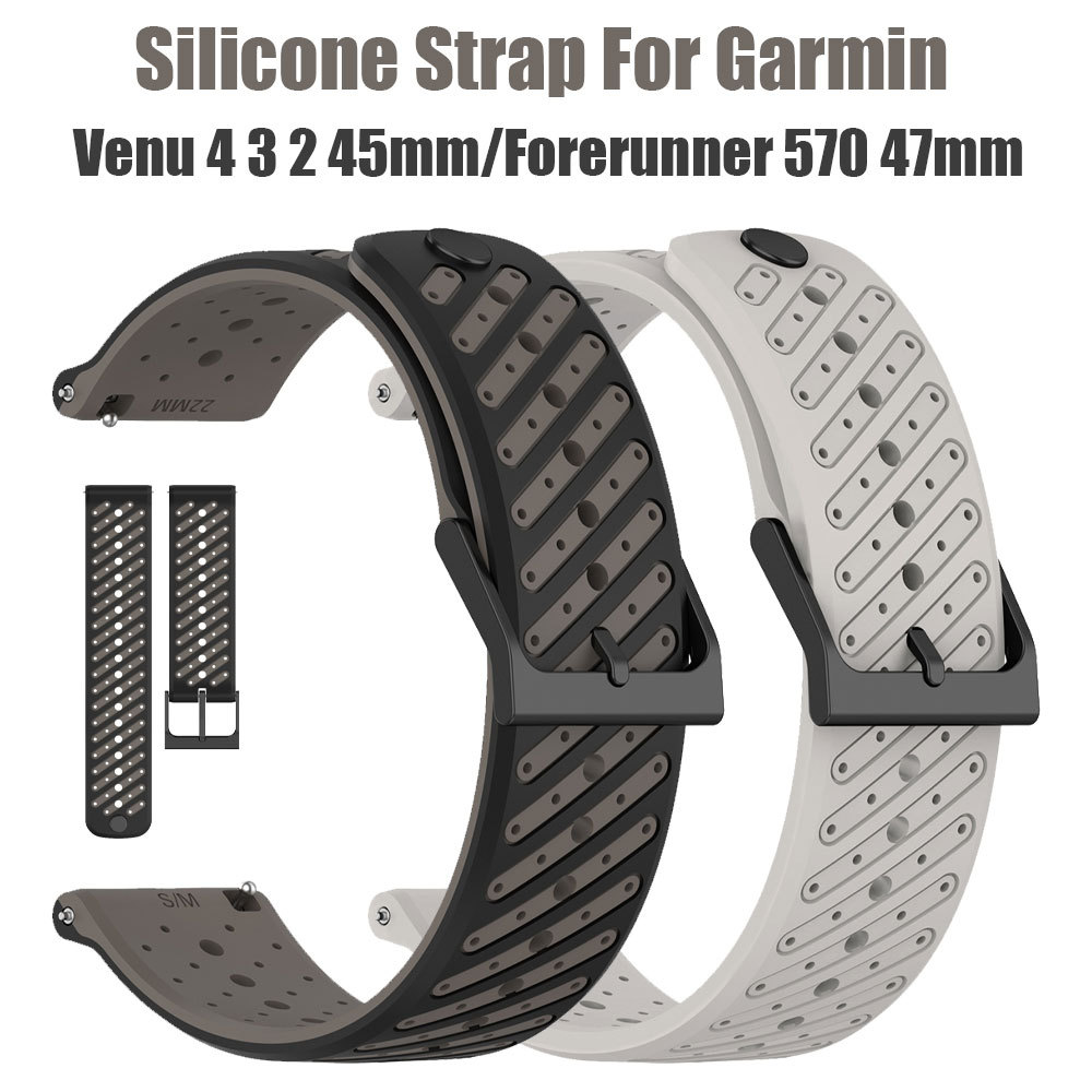 22mm QuickFit Silicone Watch Strap For Garmin Venu 4 3 2 45mm/Forerunner 570 47mm 265 255 Smart watc