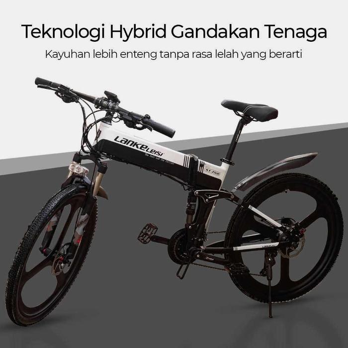 PROMO BIG SALE Digap Sepeda Listrik Lipat Folding Bike Sports Version 48V 10Ah - XT750 - Hitam Putih