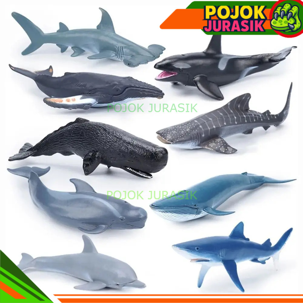Figure Ikan Hiu Paus Tiger Shark Belangkas Ocean Sea Simulation - Mainan Hewan Laut