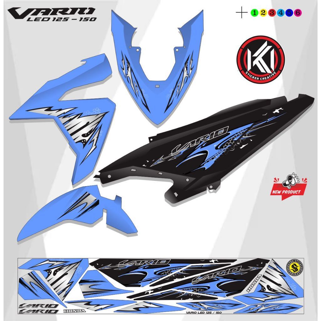 STRIPING STICKER MOTOR VARIO LED 125-150 / STICKER MOTOR VARIO 125-150 VARIASI MOTIP LIS K41 / STICK