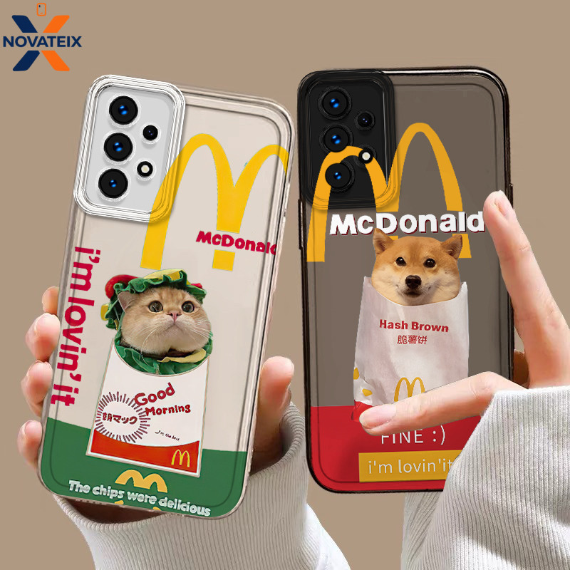 Case Samsung A06 4G A16 5G A55 A56 A15 A14 A05S A04 A35 5G A23 4G anak kucing mcdonald aesthetic pre