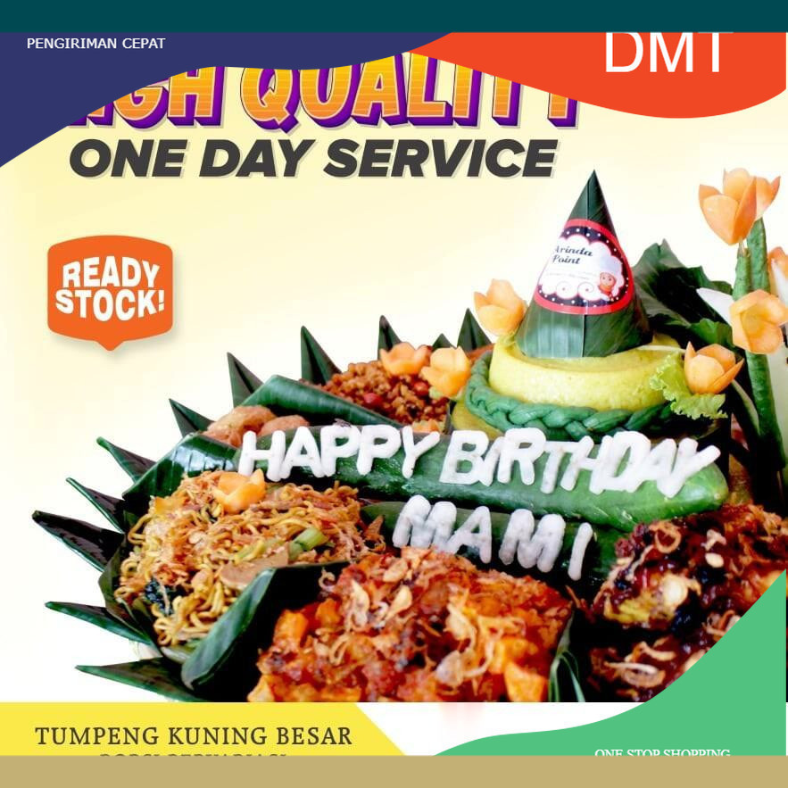 Nasi Tumpeng Kuning Ukuran Besar 15 Porsi Porsi Bervariasi