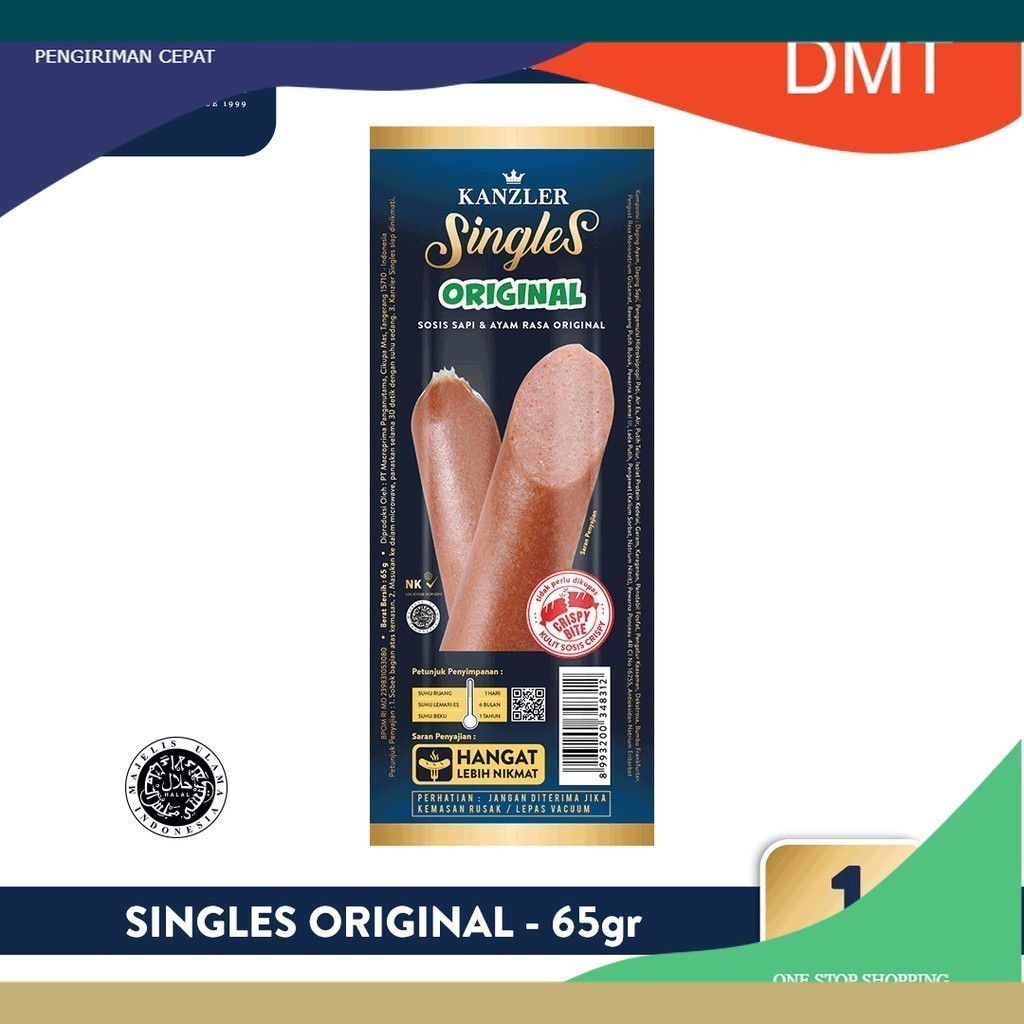 Kanzler Singles Original, Kanzler Sosis Siap Makan Original, Sosis Siap Makan 65gr