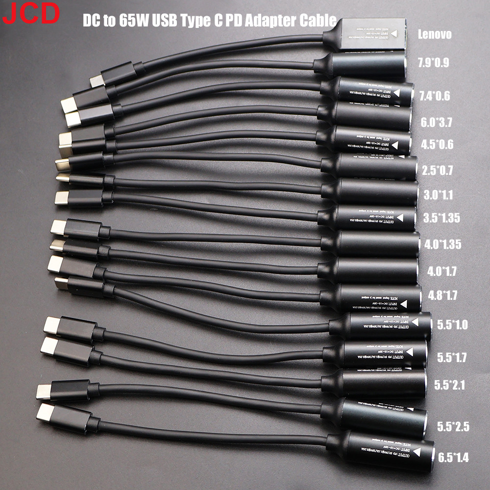 1pc DC to USB C PD 65W Fast arging Cable Adapter Converter Type C PD Power Jack Connector For MacBoo