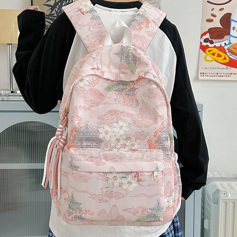 Tas sekolah baru Cina mahasiswi desain khusus rasa ransel bernilai tinggi ransel kasual perjalanan r