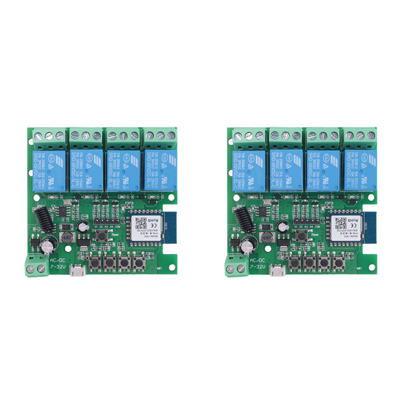 A99E-2X Tuya APP Smart Home Remote Control Module Switch Four-Channel Multi-Channel 5V12V 24V For Al
