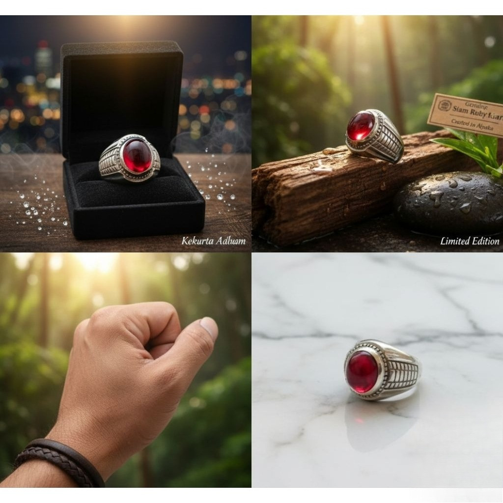 permata merah delima siem dim 12 ring alpaka super