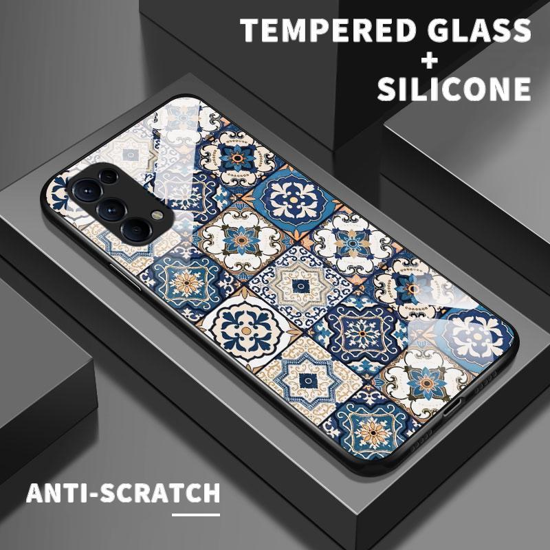 Hard Case Glass Kaca OPPO Reno5 4G 5G Reno7 Reno4 Reno2 F Z Reno 3 4 Lite K Reno6 Reno8 8T Reno11 Si