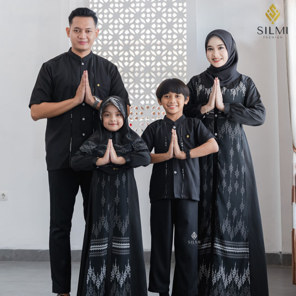 Gamis Couple Pasangan Kekinian Mewah Elegan Busui Friendly - Sarimbit Keluarga Wardah Family