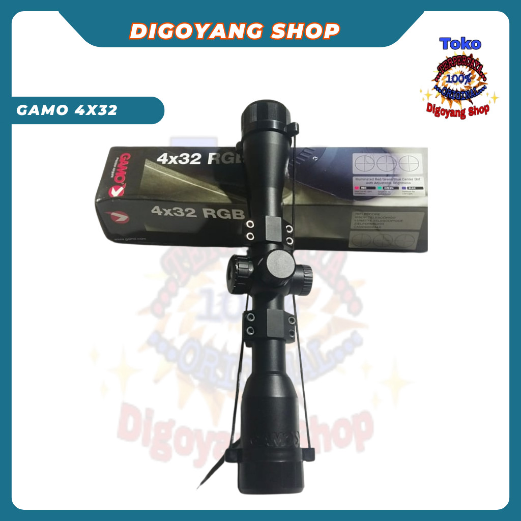 Telescope Anti Getar Gamo 4X32 RGB - Teropong Bushnell Murah Taktikal