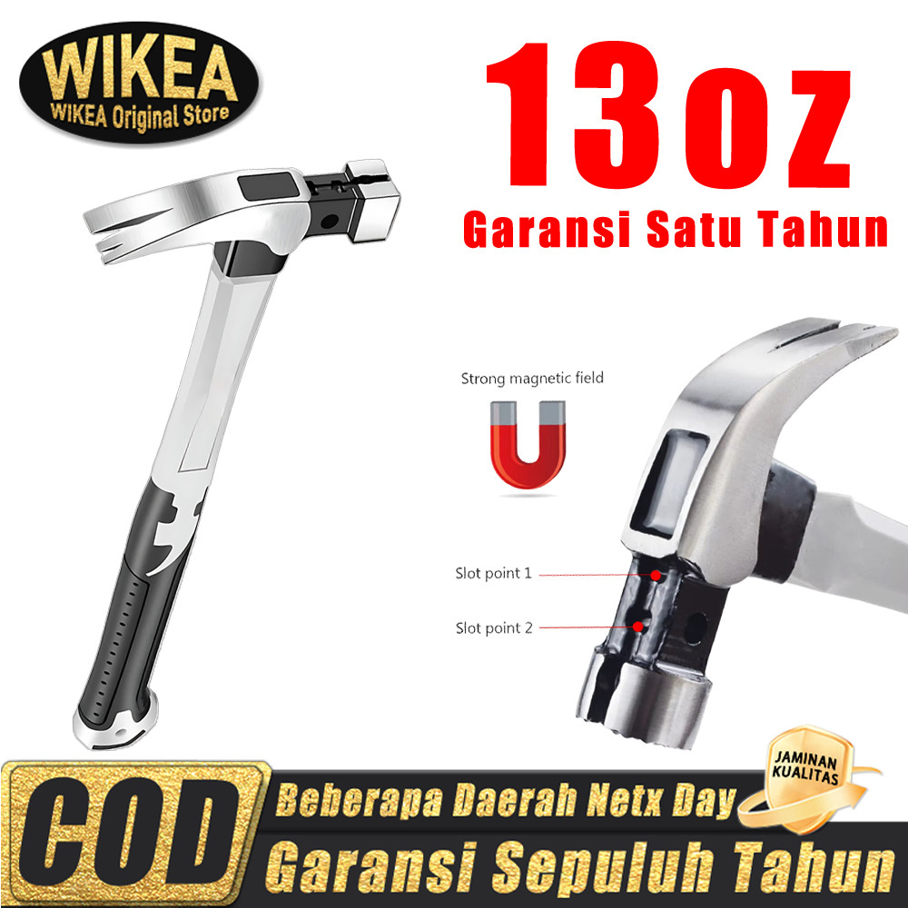 Palu Kambing Gagang Besi Lapis Karet 13OZ Palu Claw Hammer Dengan Palu Besi Kecil Bahan Baja Karbon