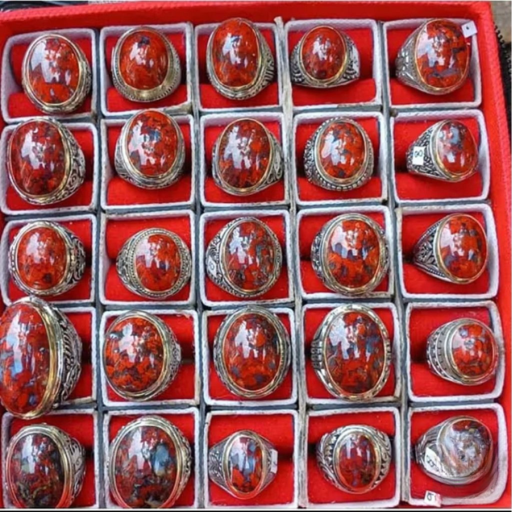 CINCIN BATU BADAR BESI MERAH CABE NATURAL ALAM